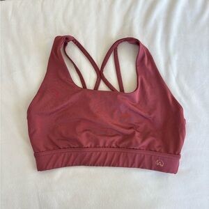 Active Strappy Sports Bra in Dusty Rose - Unbranded